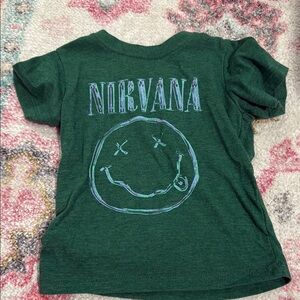 Nirvana Smiley Face Green Short Sleeve Tee